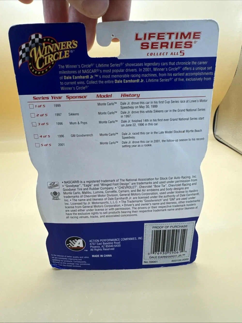 Winner's Circle  DALE EARNHARDT JR   Lifetime Series  Mom & Pops '96 Chevy  1/64